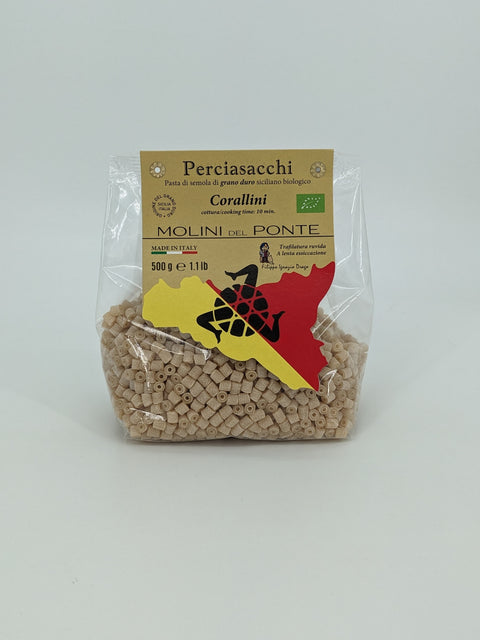 "CORALLINI" PASTA di SEMOLA BIO "PERCIASACCHI" - 500 GR